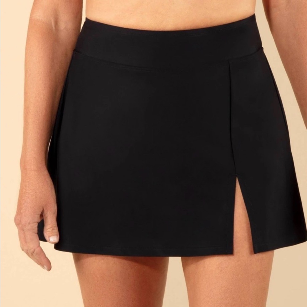 Lands' End Black One-Piece Swim Skirt